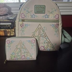 Harry Potter Loungefly Floral Backpack and Wallet